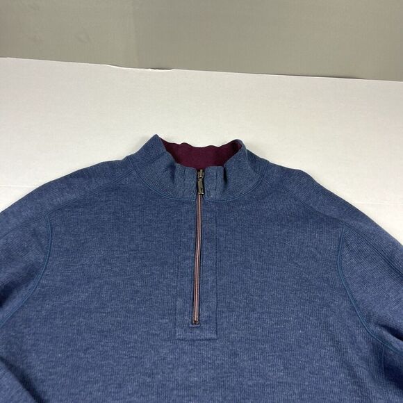 Tommy Bahama Mens Flipshore Half Zip Sweatshirt Blue Burgundy Reversible XL/XXL - Picture 3 of 11